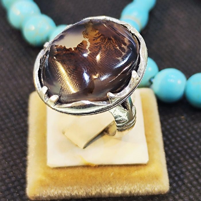 Price and Buy Persian Dendritic Agate Shajar Silver Ring for Men Fardin - Image 7