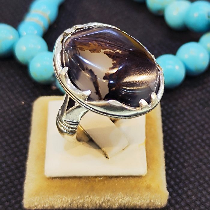 Price and Buy Persian Dendritic Agate Shajar Silver Ring for Men Fardin - Image 8