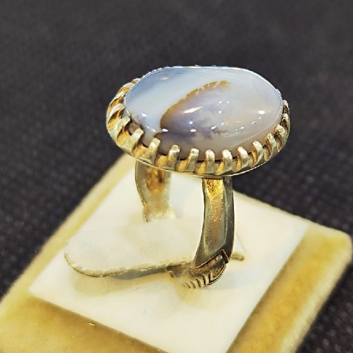 Price and Buy Persian Dendritic Agate Shajar Silver Ring for Men Nima - Image 3