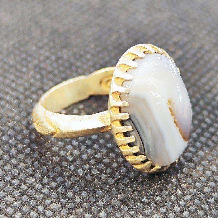 Price and Buy Persian Dendritic Agate Shajar Silver Ring for Men Nima - Image 5