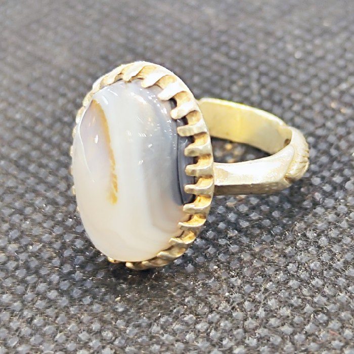 Price and Buy Persian Dendritic Agate Shajar Silver Ring for Men Nima - Image 6