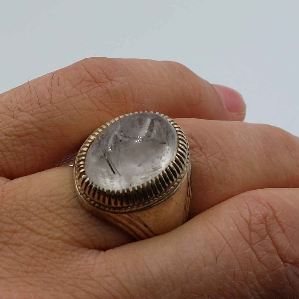 Price and Buy Persian Dur-e Najaf Silver Ring For Men Elegance Ahad - Image 3