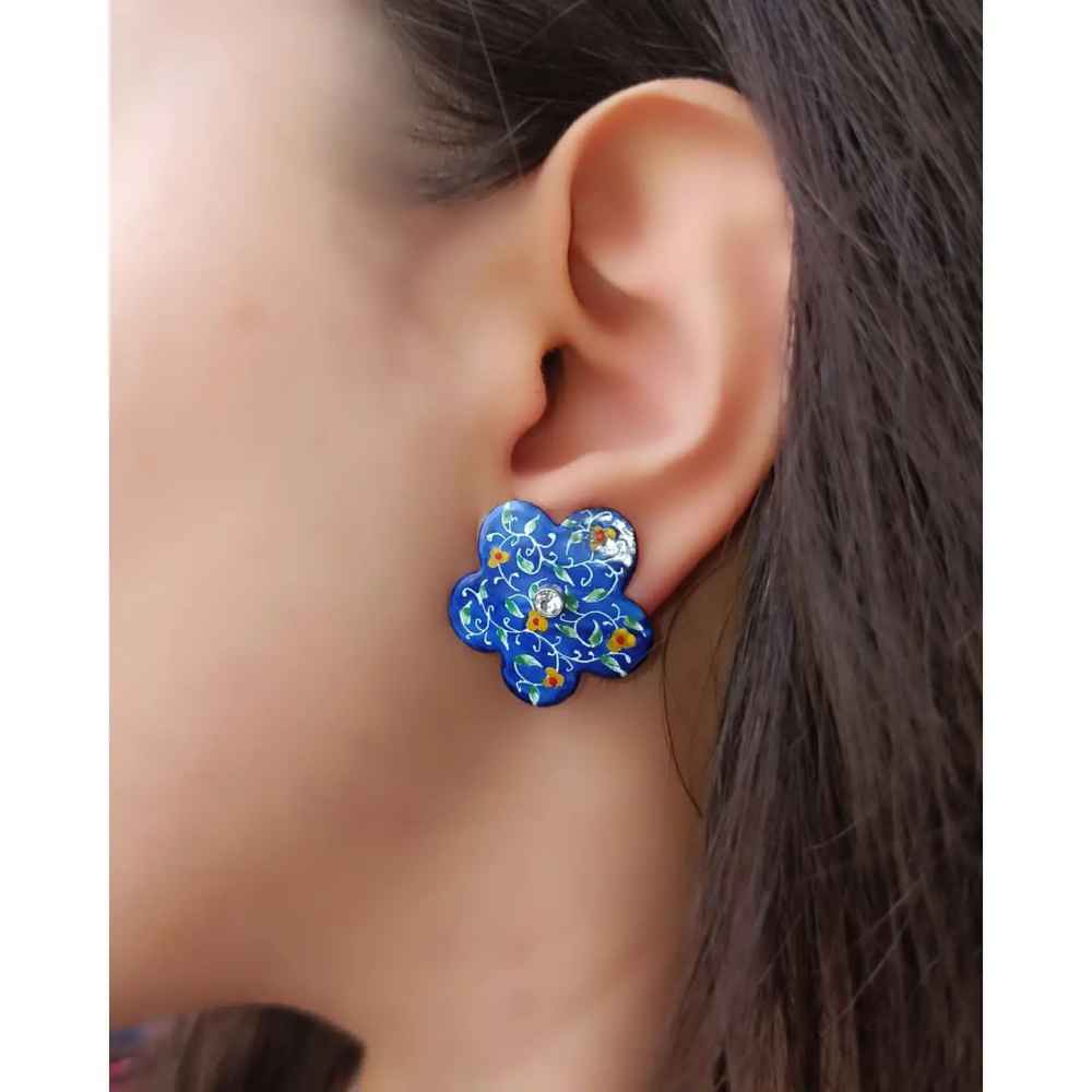 Price and Buy Persian Earrings Handcrafted with Minakari Artistic Bahar - Image 3