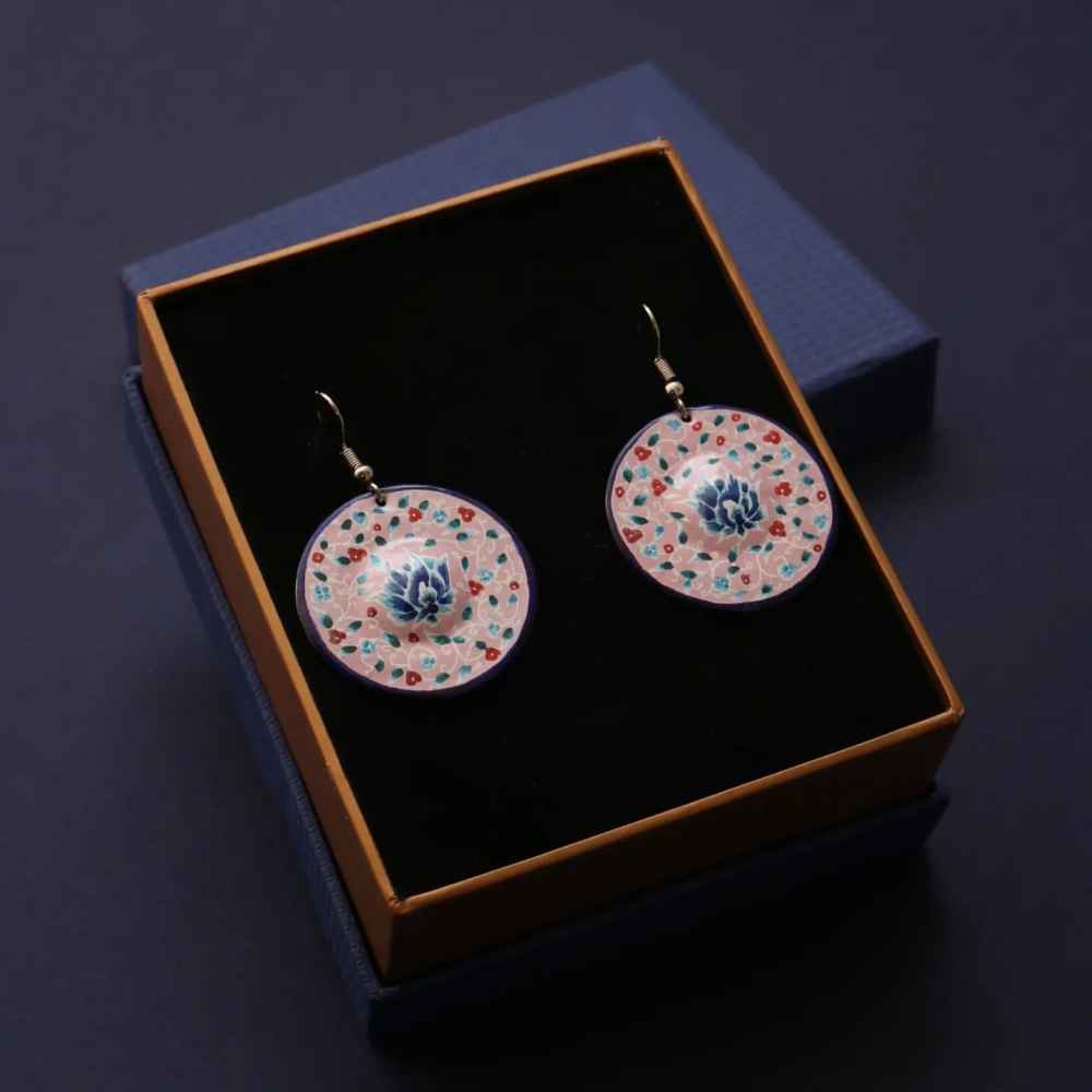 Price and Buy Persian Earrings Handcrafted with Minakari Artistic Flower - Image 3