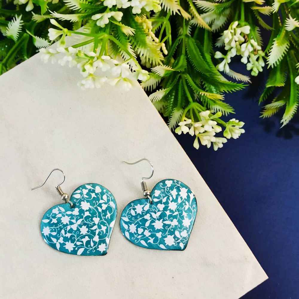 Price and Buy Persian Earrings Handcrafted with Minakari Artistic Heart - Image 3