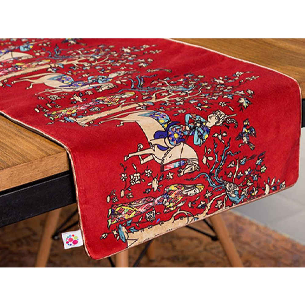 Price and Buy Persian Elegance Red Velvet Table Runner Rakhsh
