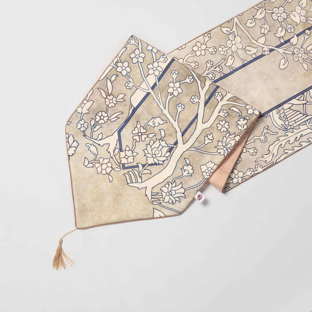 Price and Buy Persian Elegance White Velvet Table Runner Sima - Image 5