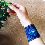 Price and Buy Persian Embroidered Bracelet – Handcraft in Turquoise with Emerald Design