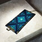 Price and Buy Persian Embroidered Bracelet – Handcraft in Turquoise with Emerald Design - Image 3