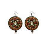 Price and Buy Persian Embroidered Earring Boho Style in Green Suitable for Gift