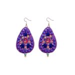 Price and Buy Persian Embroidered Earring Traditional Style with Flower in Purple