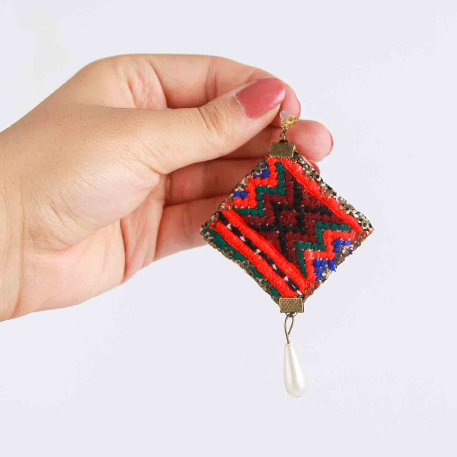 Price and Buy Persian Embroidered Earrings Balochi Traditional Suzani - Image 4