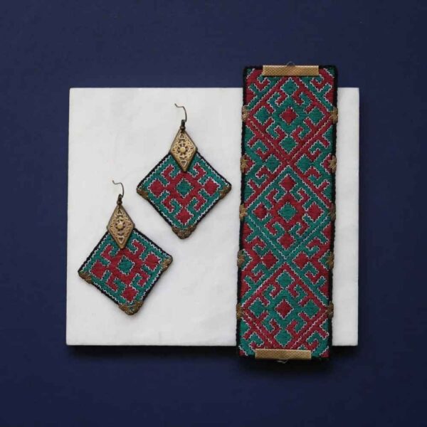 Price and Buy Persian Embroidered Earrings & Bracelet Set Model Arezoo_68fbeea116321.jpeg Price and Buy Persian Embroidered Earrings & Bracelet Set Model Arezoo