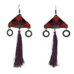 Price and Buy Persian Embroidered Earrings Traditional Needlework Tassel