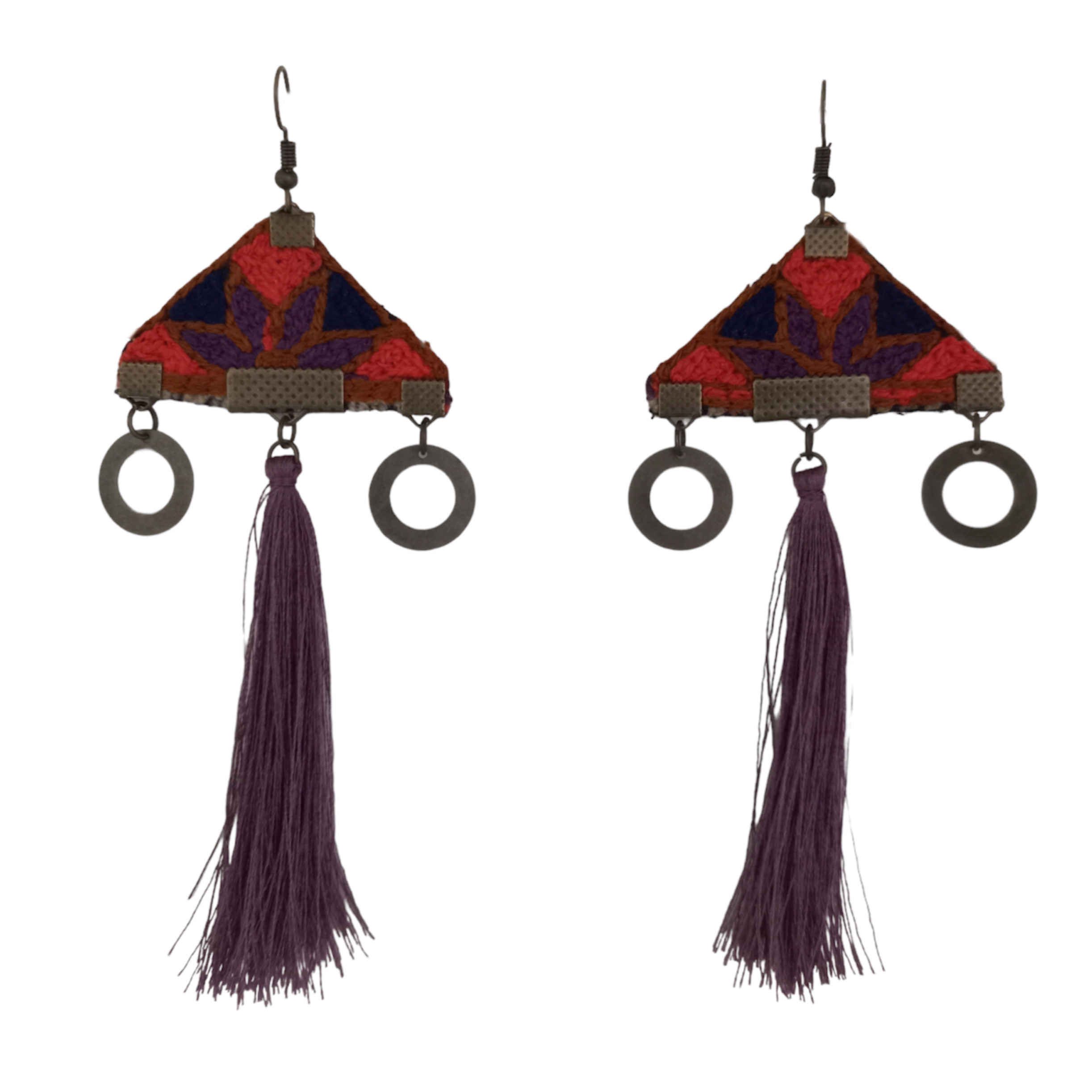 Price and Buy Persian Embroidered Earrings Traditional Needlework Tassel_68ff3d53cceb7.jpeg Price and Buy Persian Embroidered Earrings Traditional Needlework Tassel - Image 1