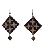 Price and Buy Persian Embroidered Earrings Traditional Needlework with Pendant
