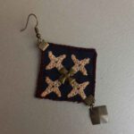 Price and Buy Persian Embroidered Earrings Traditional Needlework with Pendant - Image 3