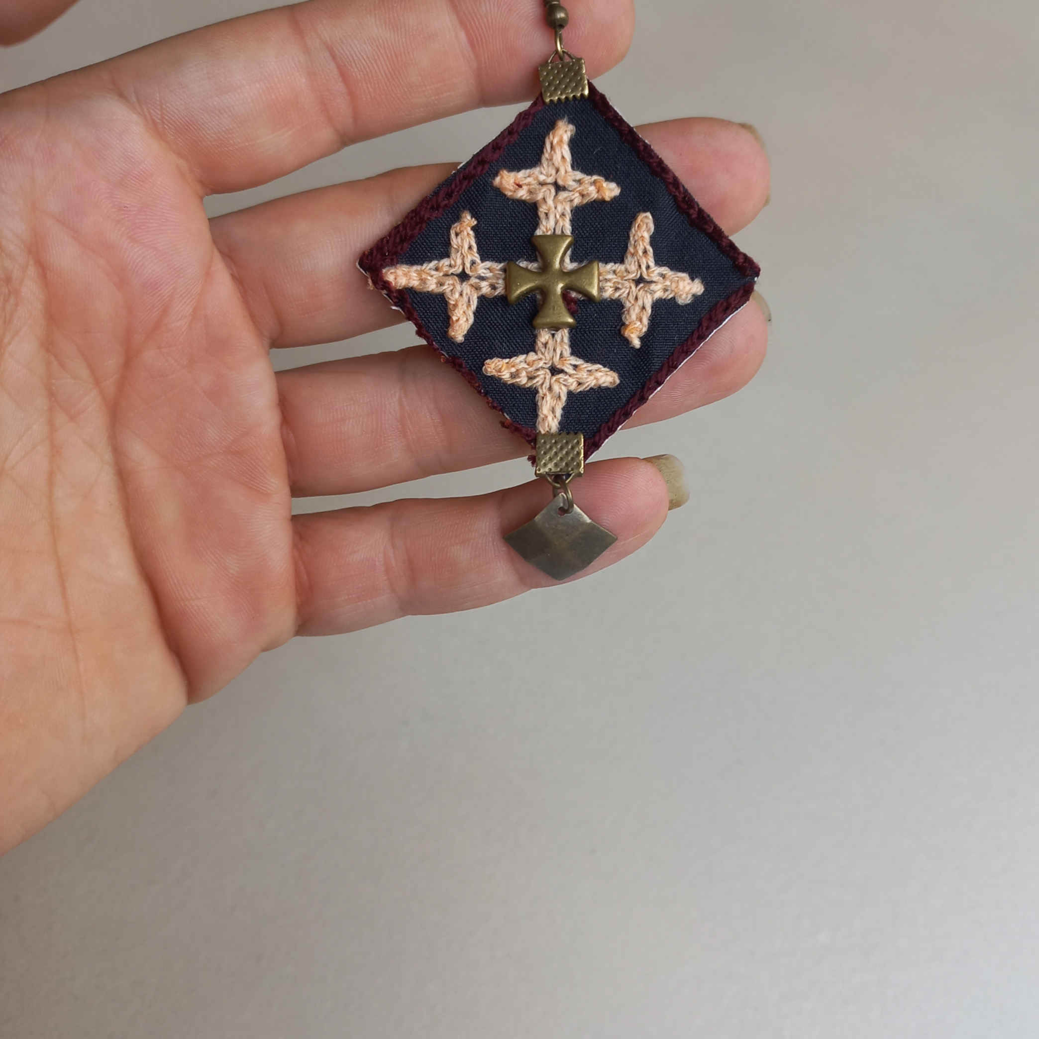 Price and Buy Persian Embroidered Earrings Traditional Needlework with Pendant_68ff3d29137a1.jpeg Price and Buy Persian Embroidered Earrings Traditional Needlework with Pendant - Image 4