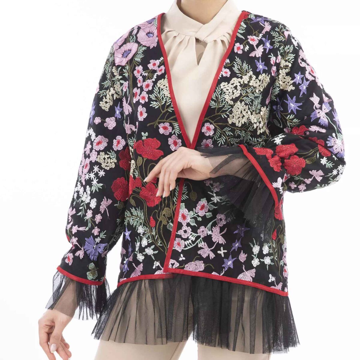 Price and Buy Persian Embroidered Manto with Floral Design