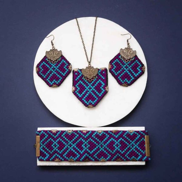 Price and Buy Persian Embroidered Necklace, Bracelet & Earrings Set Haleh_68fbee5133ff9.jpeg Price and Buy Persian Embroidered Necklace, Bracelet & Earrings Set Haleh