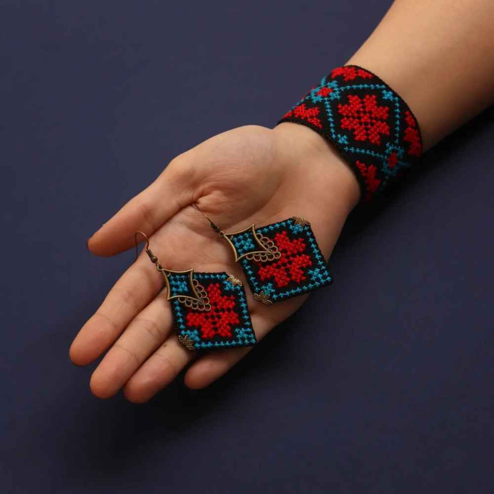 Price and Buy Persian Embroidered Necklace, Bracelet & Earrings Set Hasti - Image 3