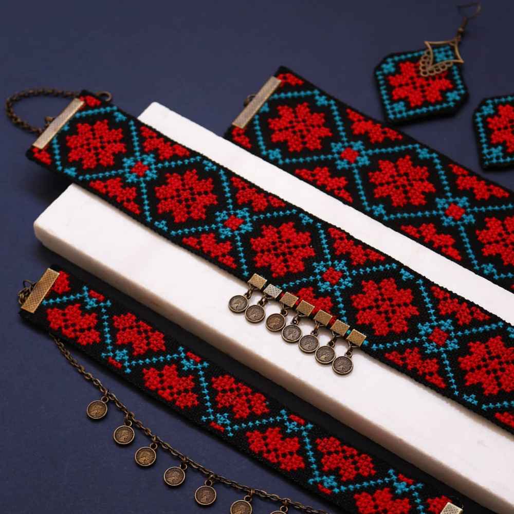Price and Buy Persian Embroidered Necklace, Bracelet & Earrings Set Pegah - Image 3