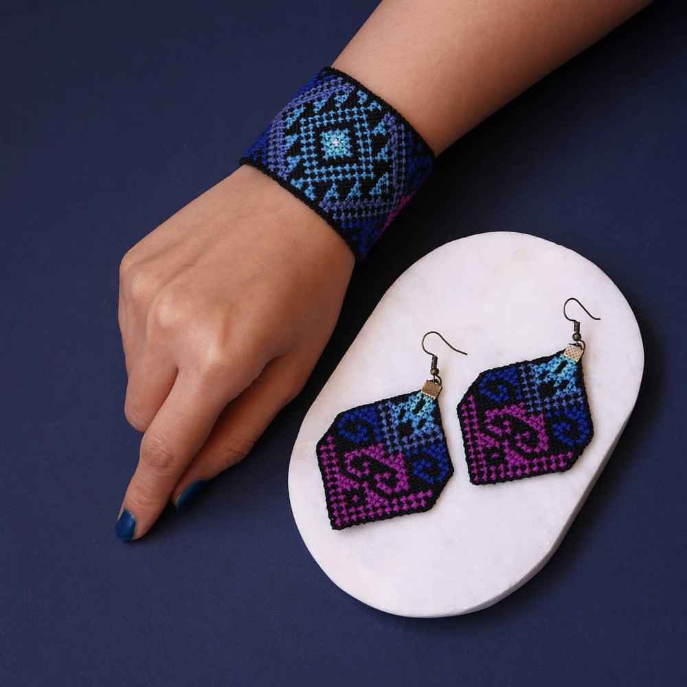 Price and Buy Persian Embroidered Necklace, Bracelet & Earrings Set Vania - Image 3