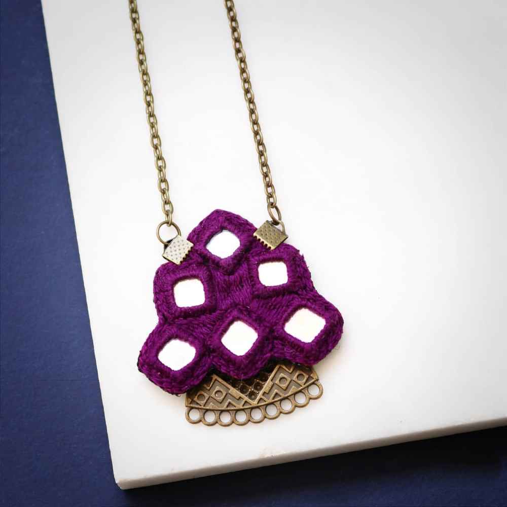 Price and Buy Persian Embroidered Necklace & Earrings Set Model Violet - Image 3