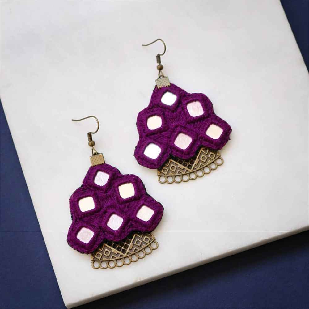 Price and Buy Persian Embroidered Necklace & Earrings Set Model Violet - Image 4