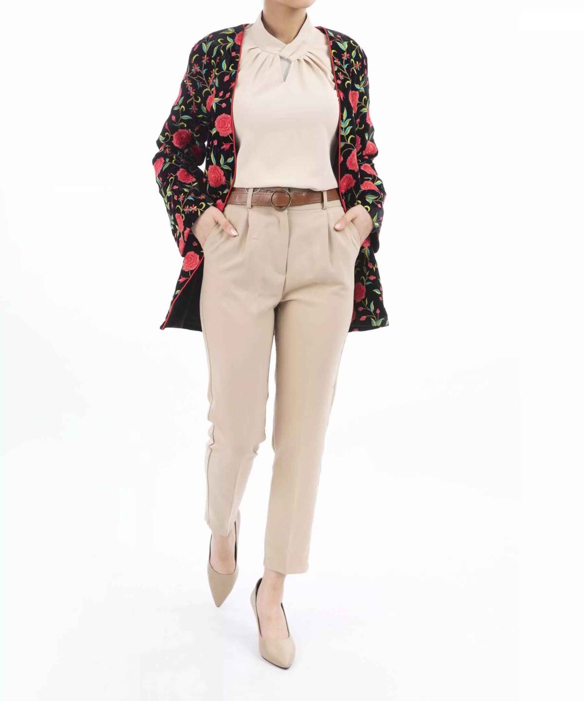 Price and Buy Persian Embroidered Women’s Manto with Floral Design - Image 4