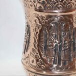 Price and Buy Persian Engraved Copper Waste Basket with Embossed Achaemenid Design - Image 3