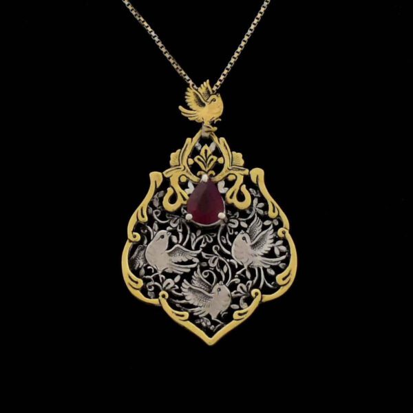 Price and Buy Persian Engraved Silver & Bras Pendant with Roby Gemstone_68f2762dc02cc.jpeg Price and Buy Persian Engraved Silver & Bras Pendant with Roby Gemstone