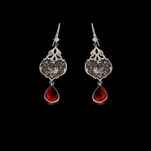 Price and Buy Persian Engraved Silver Earrings with Ruby Gemstone_68f76db96f7f7.jpeg Price and Buy Persian Engraved Silver Earrings with Ruby Gemstone
