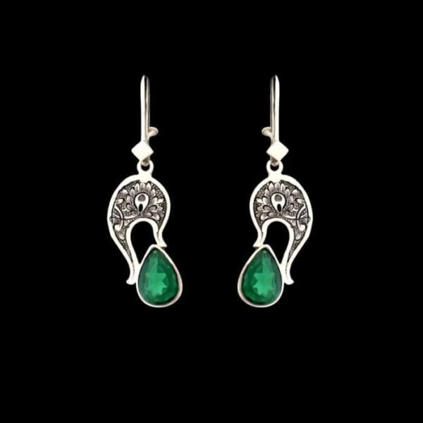 Price and Buy Persian Engraved Silver Earrings with Synthetic Gemstone_68f76da8adb84.jpeg Price and Buy Persian Engraved Silver Earrings with Synthetic Gemstone