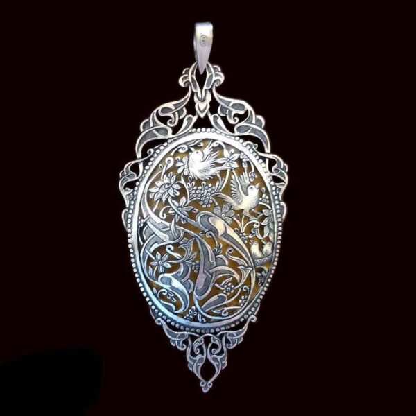 Price and Buy Persian Engraved Silver Pendant Traditional Love