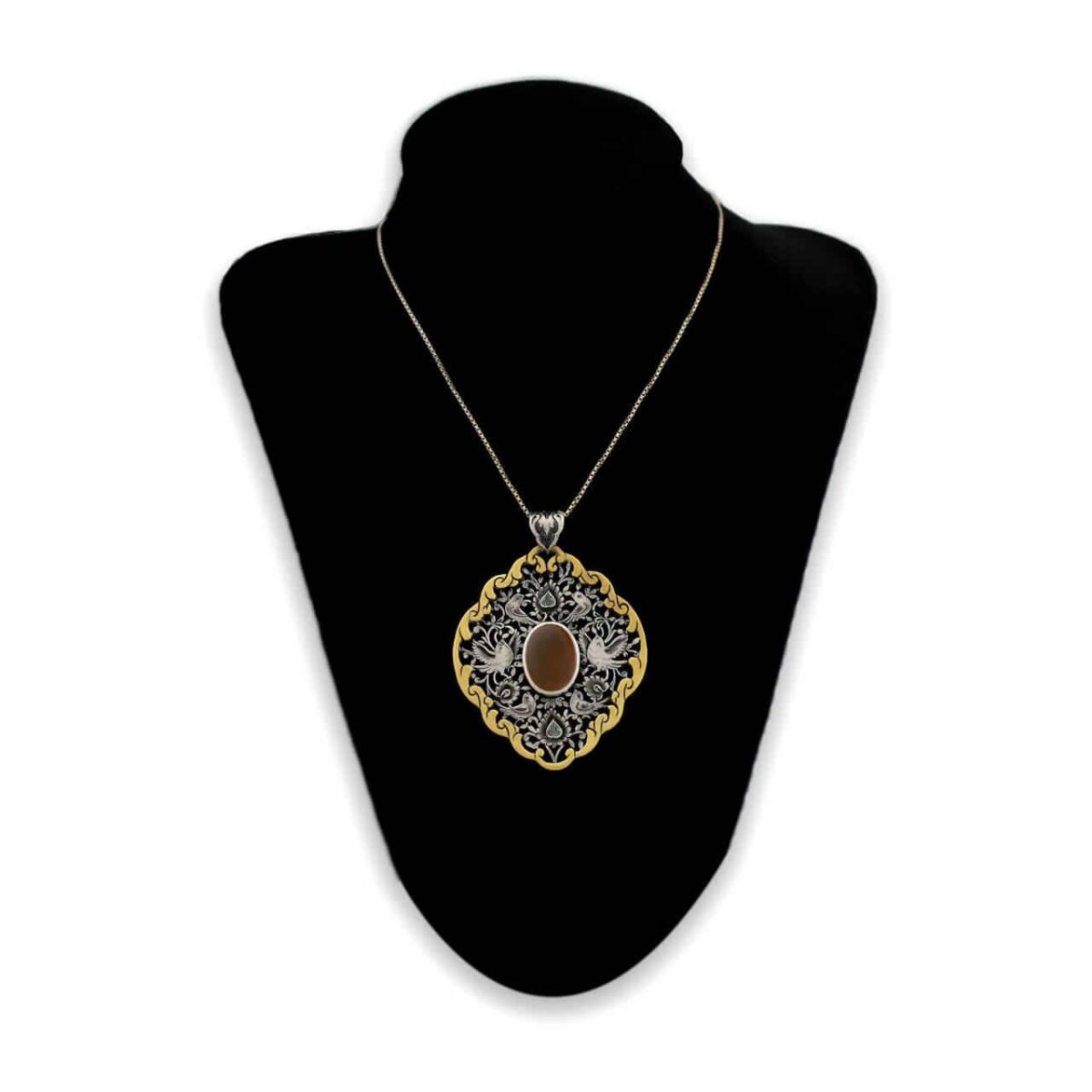 Price and Buy Persian Engraved Silver Pendant with Agate Gemstone - Image 4