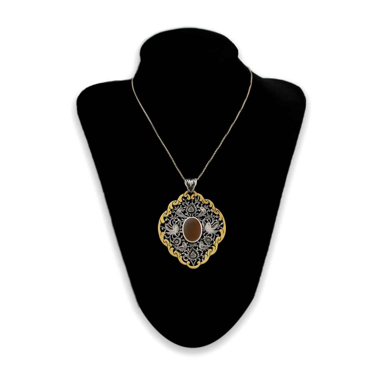 Price and Buy Persian Engraved Silver Pendant with Agate Gemstone - Image 4