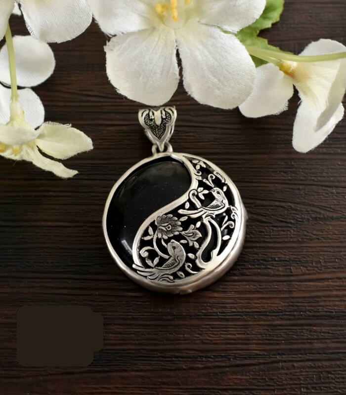 Price and Buy Persian Engraved Silver Pendant with Aventurine Gemstone