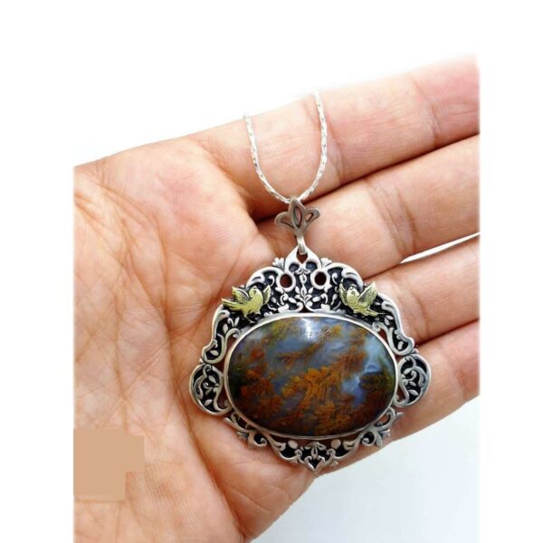 Price and Buy Persian Engraved Silver Pendant with Dendritic Agate Gemstone_68f76449bf28b.jpeg Price and Buy Persian Engraved Silver Pendant with Dendritic Agate Gemstone