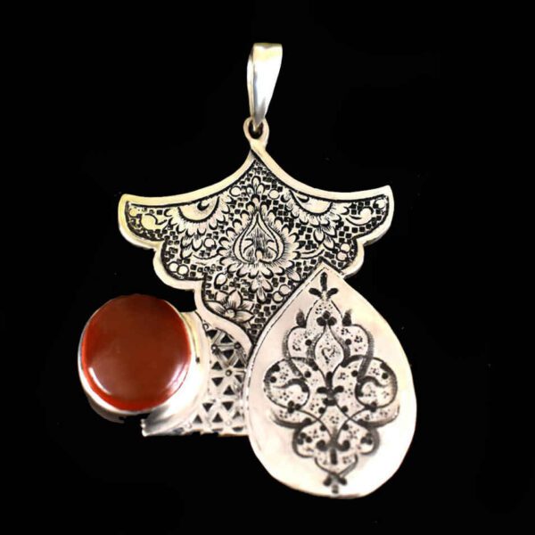 Price and Buy Persian Engraved Silver Pendant with Red Opal Gemstone_68f27642689ca.jpeg Price and Buy Persian Engraved Silver Pendant with Red Opal Gemstone