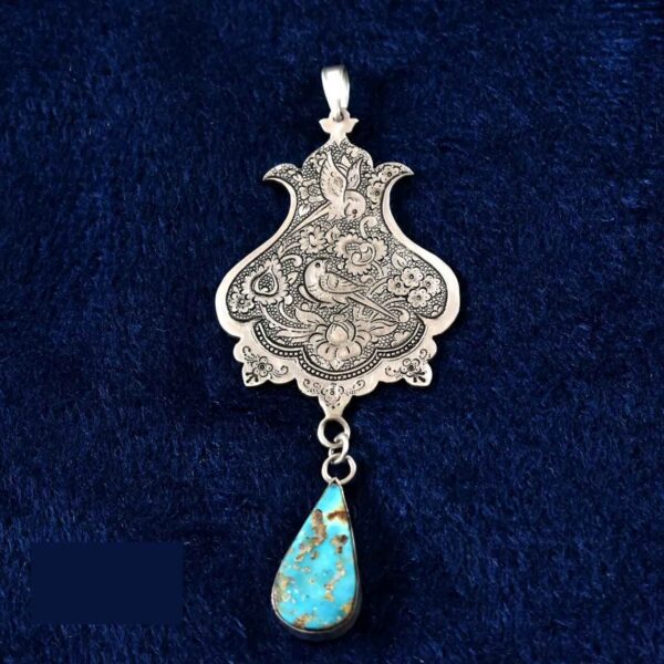Price and Buy Persian Engraved Silver Pendant with Turquoise Gemstone_68f763e48e288.jpeg Price and Buy Persian Engraved Silver Pendant with Turquoise Gemstone