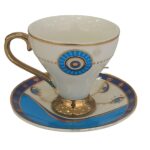 Price and Buy Persian Espresso Cup with Saucer – Porcelain in Evil Eye Design & Demitasse Style – (set of 6)