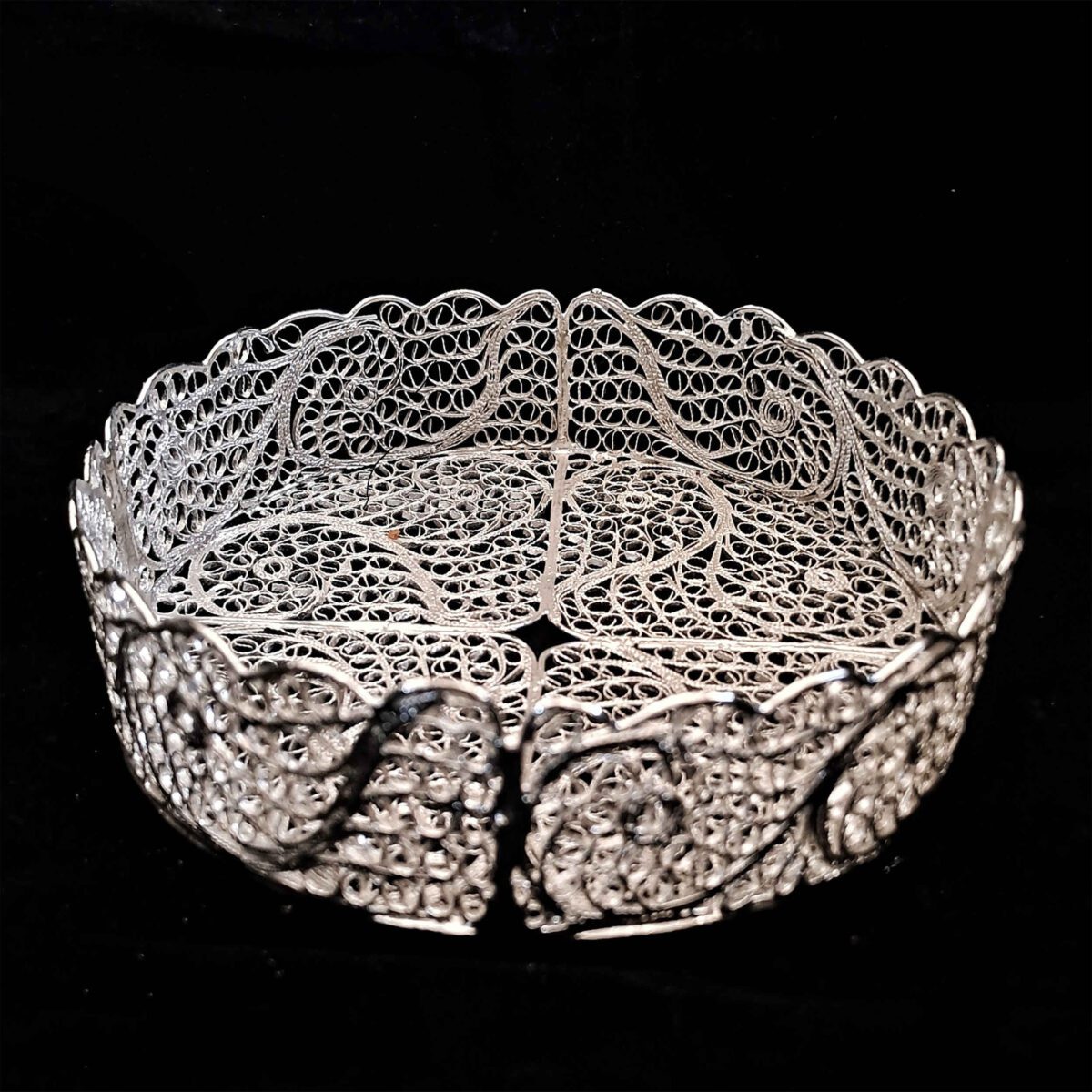 Price and Buy Persian Filigree Decorative Bowl – Handcrafted Silver Fruit Bowl - Image 4