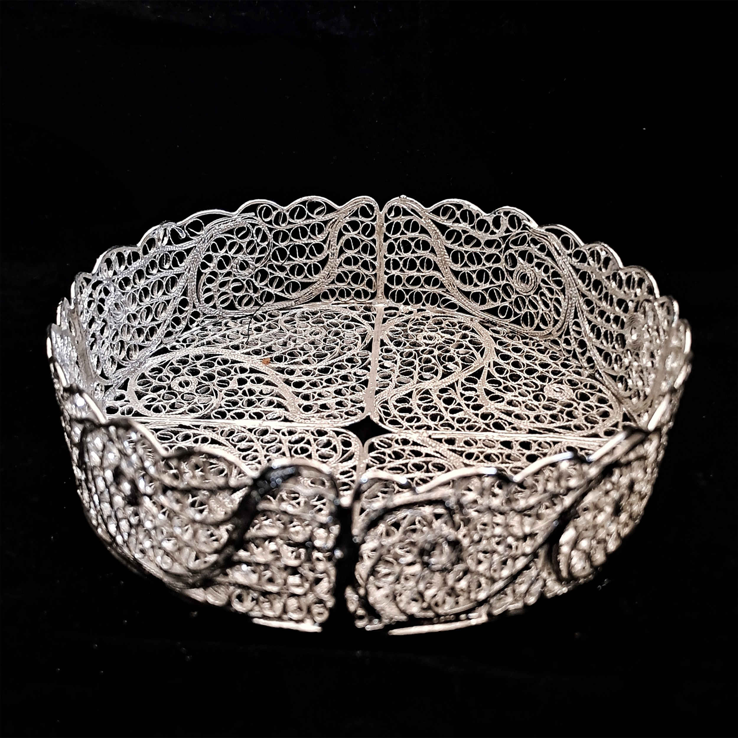 Price and Buy Persian Filigree Decorative Bowl – Handcrafted Silver Fruit Bowl - Image 4