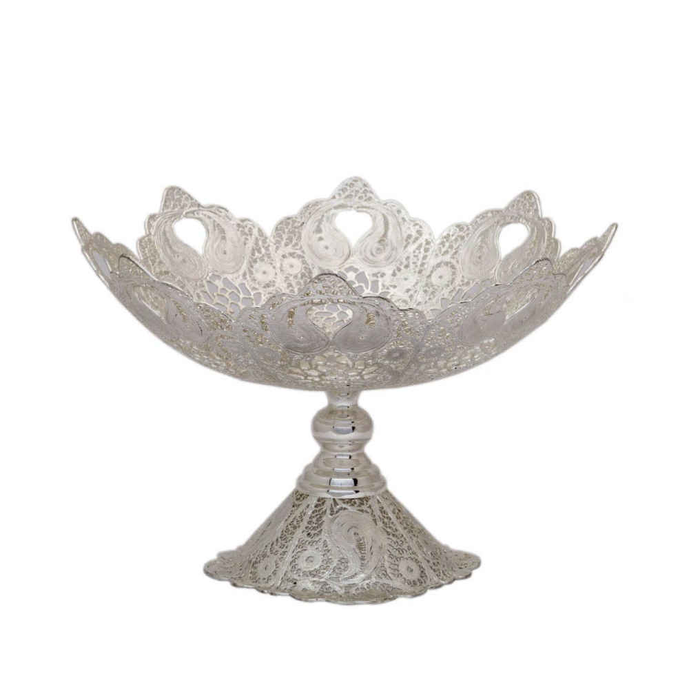 Price and Buy Persian Filigree Decorative Bowl – Paria Malileh-Kari Silver Fruit Bowl