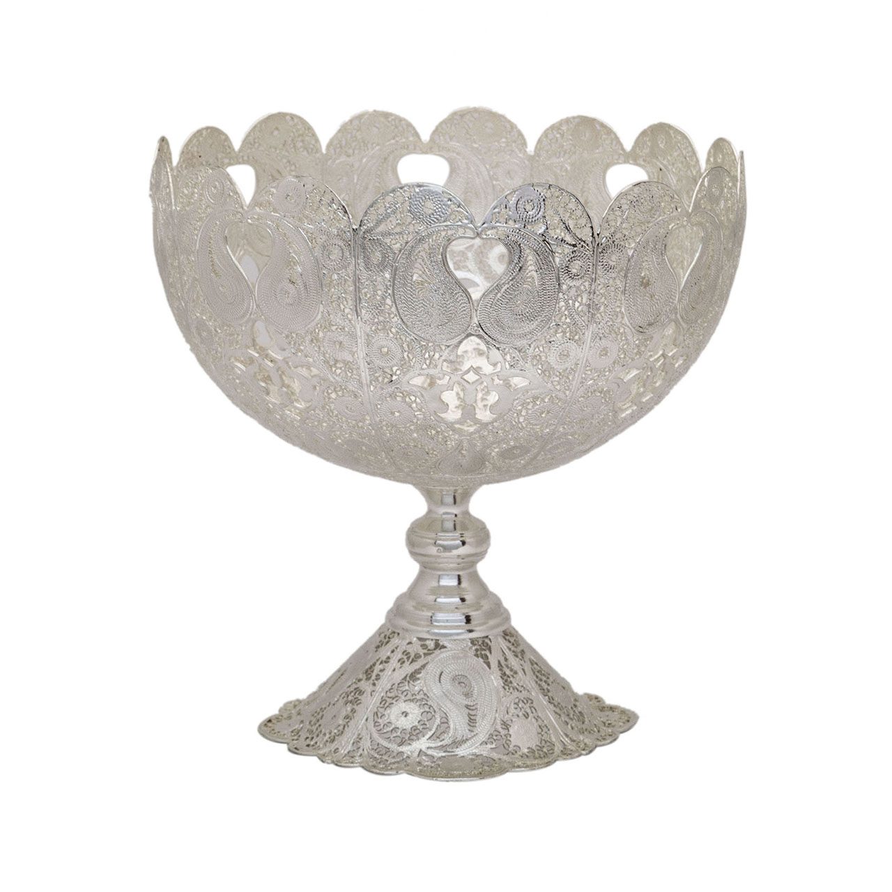 Price and Buy Persian Filigree Decorative Bowl – Pegah Malileh-Kari Silver Fruit Bowl