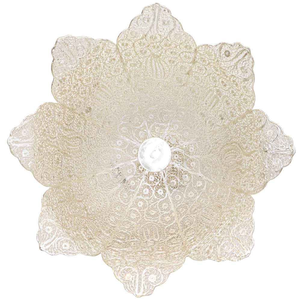 Price and Buy Persian Filigree Decorative Bowl – Shokoh Malileh-Kari Silver Fruit Bowl - Image 3