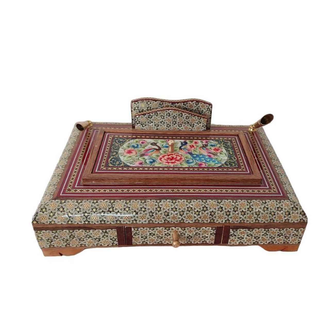 Price and Buy Persian Flair – Classic Wooden Holder with Detailed Khatam Kari Pattern_68ffce2801ad2.jpeg Price and Buy Persian Flair – Classic Wooden Holder with Detailed Khatam Kari Pattern - Image 1