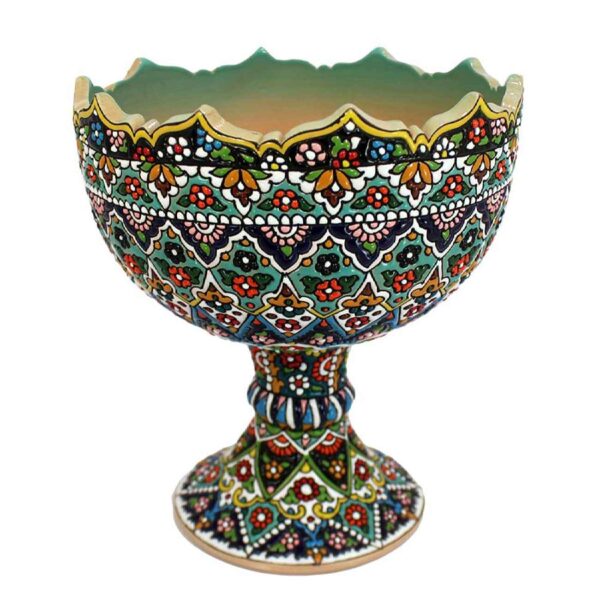 Price and Buy Persian Footed Pottery Sugar Bowl in Minakari Enameled
