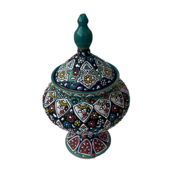 Price and Buy Persian Footed Sugar Bowl in Minakari Enameled with Lid_69008812d4a61.jpeg Price and Buy Persian Footed Sugar Bowl in Minakari Enameled with Lid